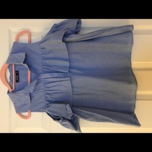 Chambray peek a boo top